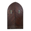 ANTIQUE CATHEDRAL WOODEN DOOR WITH STAINED GLASS PIC-1